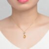 Naked Egg Citrine Gold Plated Pendant Necklace Necklaces 11