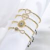 Copper Plated 18K Gold Zircon Love Sun Flower Bracelet Bracelets 12