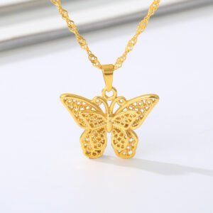Gold Cutout Butterfly Necklace Necklaces