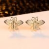 3 Styles Korean Inlaid Crystal Rhinestone Bee Earings For Women Sweet Beauty Simple Atmosphere Stud Earrings D333 Earrings 10