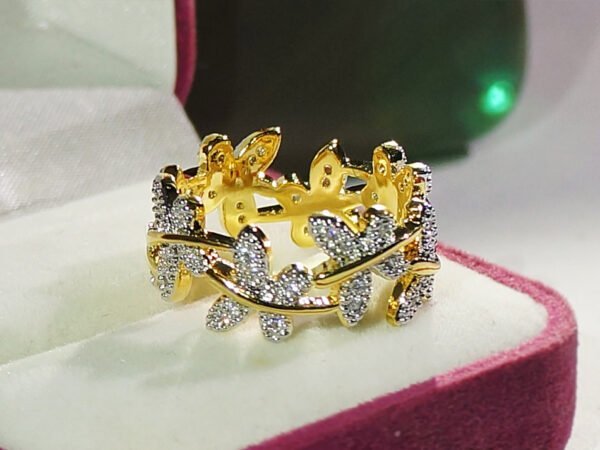 Butterfly Points Female Flower Plated Real Gold Ring OurSpecialSelection 8