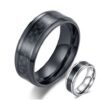 Black Carbon Fiber Inlay Men’s Wedding Brand Ring Stainless Steel Jewelry Dropshopping 8mm Rings 10