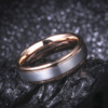 Fine Brushed Rose Gold Tungsten Ring Rings 11