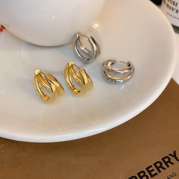 Real Gold Plating Double-layer C-shaped Earring Fashion Earrings 4