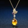 Naked Egg Citrine Gold Plated Pendant Necklace Necklaces 8
