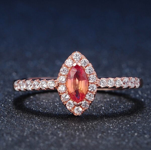Natural citrine and zircon rose gold jewelry set Accessories 5