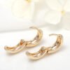 Gold Semi-glossy Semi-lug Ear Buckle Korean Version Of The New Round Earrings Jewelry Earrings 10