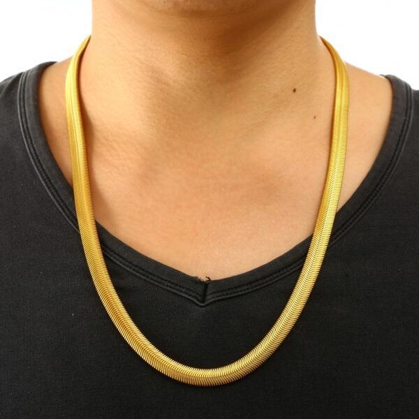 18K Gold Snake Bone Copper Chain Necklaces 12