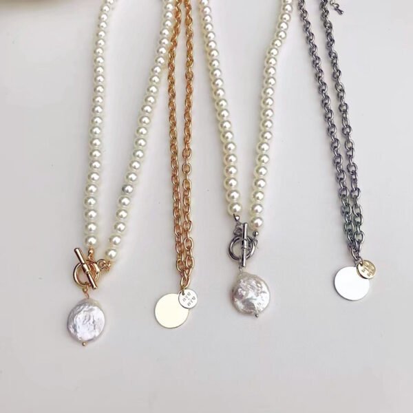 French Simple Style OT Buckle Neck Chain Clavicle Necklaces 4