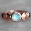 Moon Round Rose Gold Moonstone Ring Rings 6