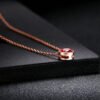 Necklace for Women Simple Style Cubic Zirconia Pendant Necklace Rose Gold Color Fashion Jewelry Birthday Gift Necklaces 9