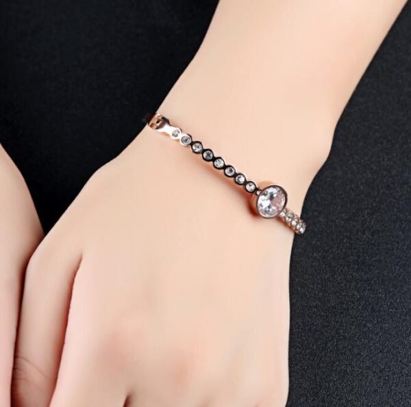 Simple Charms Bracelet For Woman Rose Gold Color With AAA Cubic Zircon Crystal Cut Bracelets Fashion Jewelr Bracelets 7