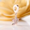 Rose gold sparkling zircon shiny starfish charm Accessories 9