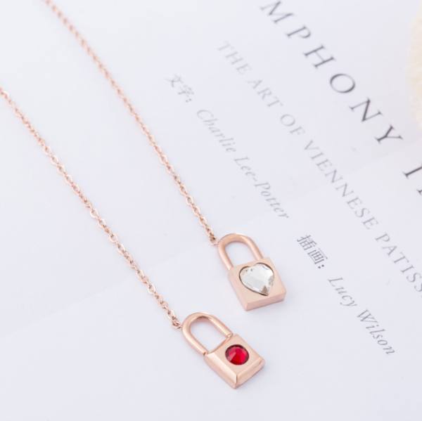 Titanium Steel Necklace Female Love Key Rose Gold Clavicle Chain One Multi-Band Jewelry Necklaces 8