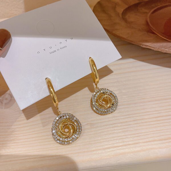 Diamond Circle 925 Silver Needle Earrings Earrings 3