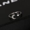 Rose Gold Color Mini Star Cute Moon Open Ring for Women Cubic Zirconia Crystal Bague Jewelry Rings 12
