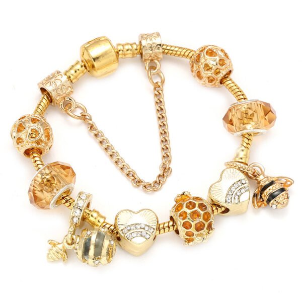 European and American fashion alloy gold-plated DIY hardworking bee ladies bracelet jewelry Bracelets 6