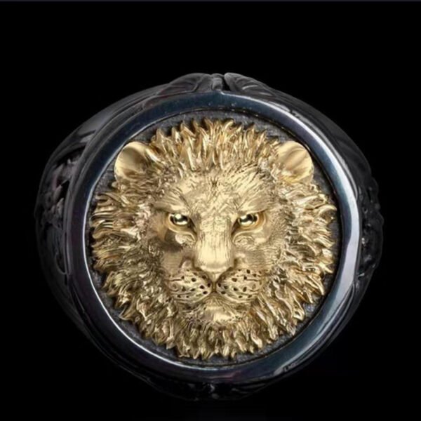 Men’s gold plated double creative lion jewelry Accessories 4