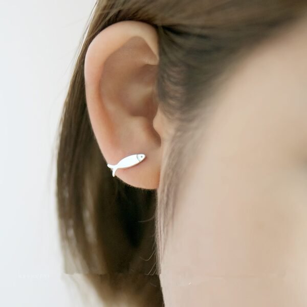 S925 Sterling Silver Stud Earrings Fashion Detachable Cat Fish Pin Studs Cute Comet Silver Earrings Earrings 12