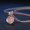 Flower Rose Quartz Gemstones 18K Rose Gold Plated Fine Jewelry silver set Necklaces 13 Flower Rose Quartz Gemstones 18K Rose Gold Plated Fine Jewelry silver set Necklaces 13