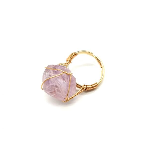 Personality Hand Wrapped Rough Stone Agate Ring Rings 12