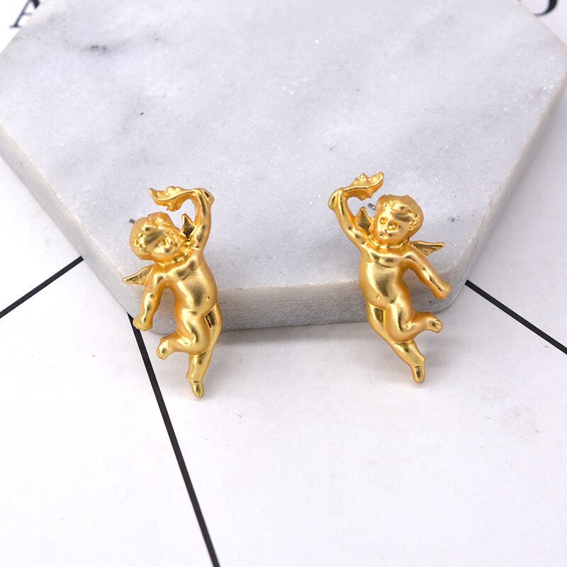 All-match Eros Cupid Angel retro earrings Earrings 2