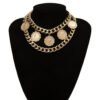 Retro geometric thick chain multi-layer necklace Necklaces 18