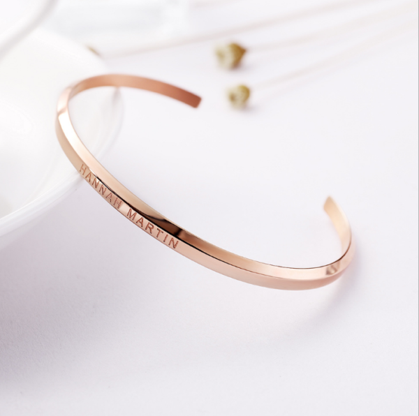 Vacuum Plating Jewelry Bracelet Rose Gold Stainless Steel U-Shaped Men and Women Bracelet Bracelets 6