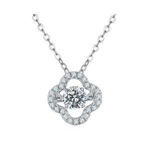 Smart Clover S925 Silver Gold Plated Moissanite Diamond Necklace Necklaces