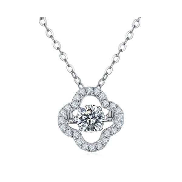 Smart Clover S925 Silver Gold Plated Moissanite Diamond Necklace Necklaces 3