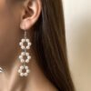 Jewelry Simple Style Pearl Flower Tassel Earrings Earrings 9