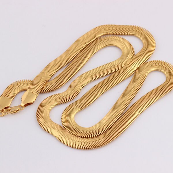 18K Gold Snake Bone Copper Chain Necklaces 5