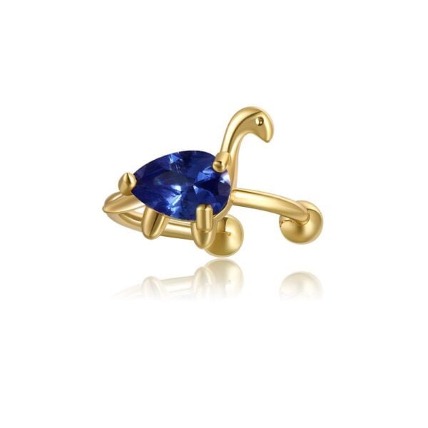 Small Dinosaur Ear Clip 18K Gold Color Preservation Forest Animals Accessories 10