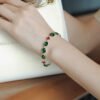 Real Gold Electroplated Diamond Emerald Bracelet Bracelets 12