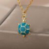 Street Fashion Drip Gold Copper Color Turtle Necklace Necklaces 13