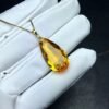 Fashion Drop Gold Inlaid Citrine Pendant Necklaces 12