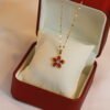 Red Flower Pendant Real Gold Electroplated Necklace Necklaces 12