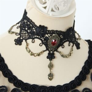 Black Lace Necklace Love Queen Holiday Photography Necklaces