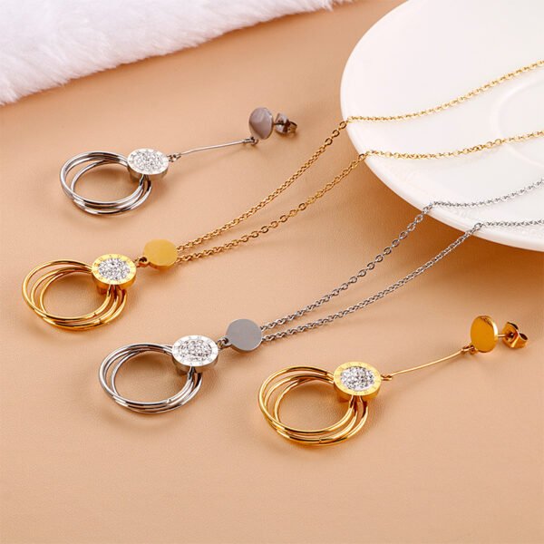 Fashion Round Women’s Stainless Steel Necklace Necklaces 6