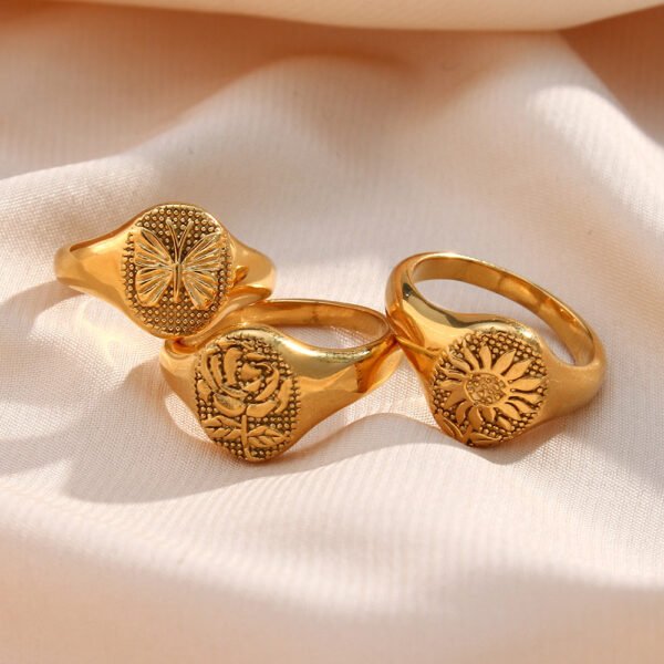 European And American Popular Vintage Pattern Carved Ring Rings 8
