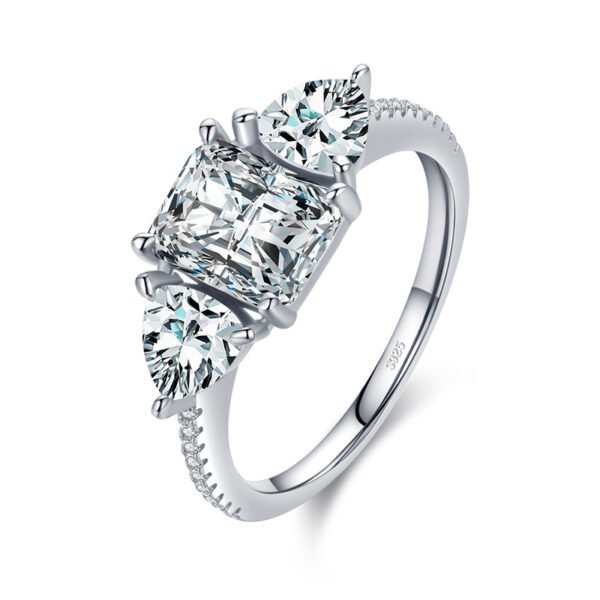 Fashion S925 Sterling Silver Simulation Diamond Bright Ring Rings 8