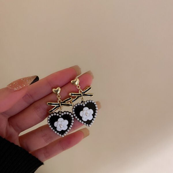 925 Silver Needle Diamond Bow Earrings Earrings 3