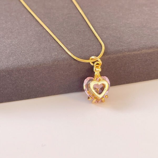 18k Gold Plated Titanium Heart Crystal Pendant Necklace Necklaces 8
