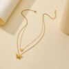 Cartoon Fashion Three-dimensional Butterfly Necklace Cute Love Butterfly Double Clavicle Chain Necklaces 8