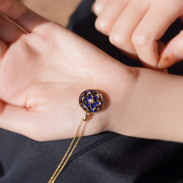 18K Gold Plated Silver Lapis Star Moon Necklace Necklaces 6