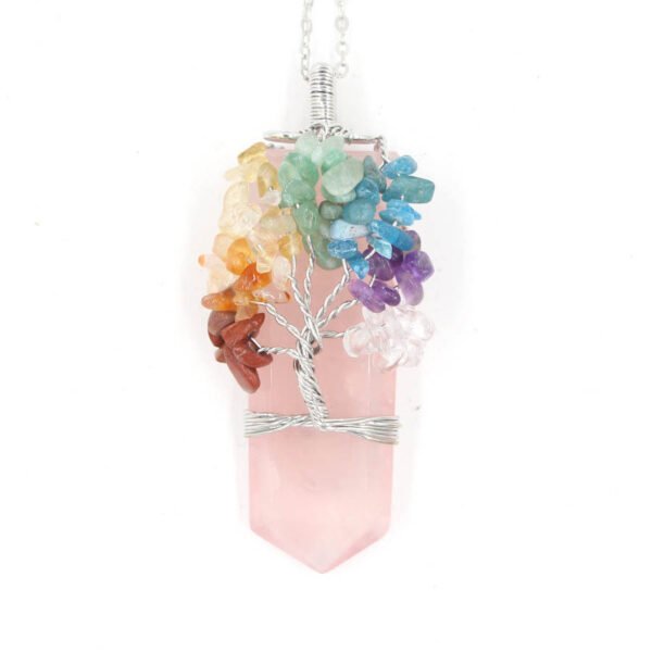 Crystal Column Tree Of Life Winding Pendant Necklace Necklaces 7