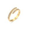 Gold-plated Diamond Personality Simple Open-end Zircon Ring Rings 17