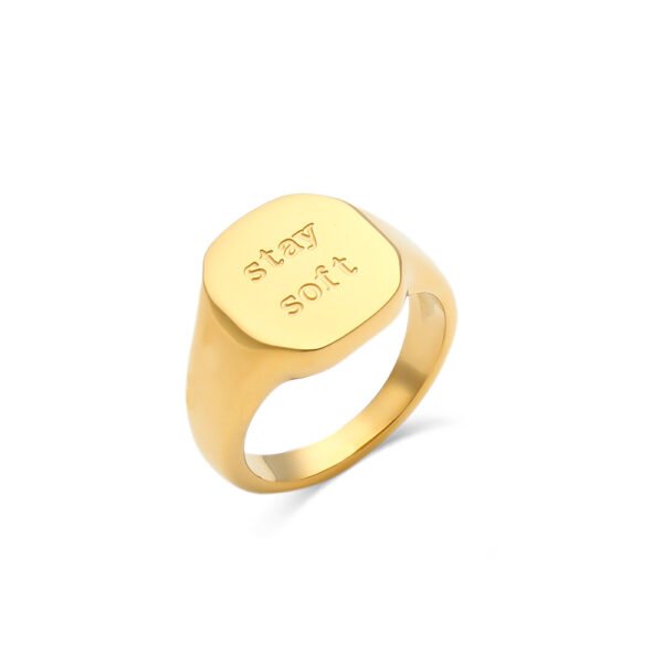 18K Gold Plated Jewelry With English Letter Ring Rings 11