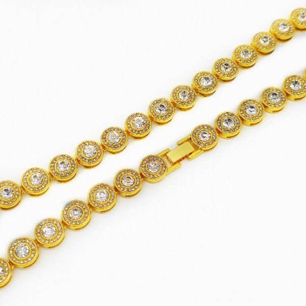 Double Gold Chain Full Diamond Hip Hop Rap Hip Hop Necklace Necklaces 5