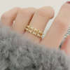 Double Layer Temperament 14k Gold Plated Ring Chain Ring Rings 22